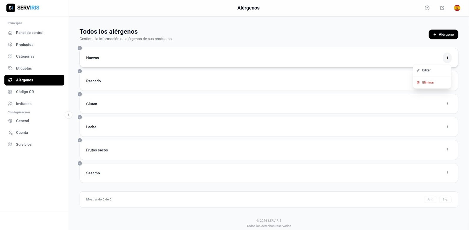 Allergens Management