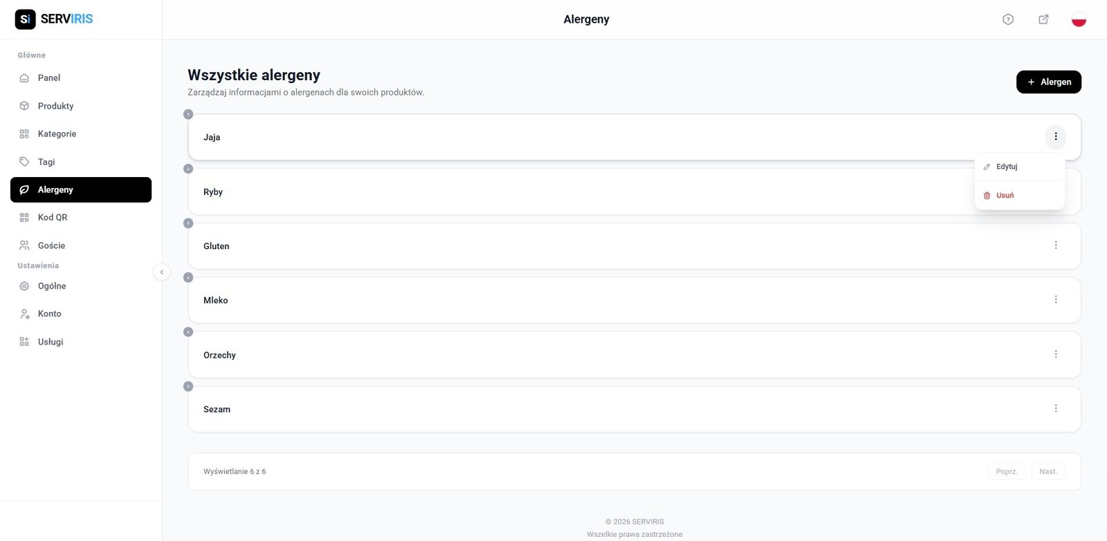 Allergens Management